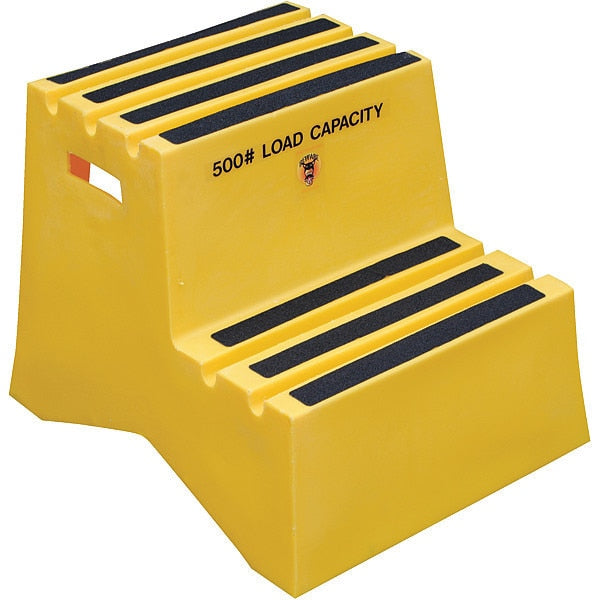 2 Steps, Polyethylene Step Stool, Load Capacity, Yellow