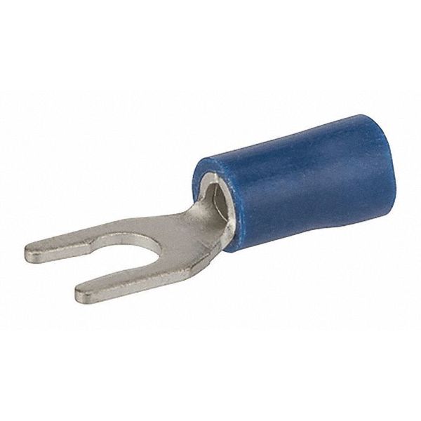 16-14 AWG Vinyl Locking Spade Terminal #8 Stud, Seam: Butted