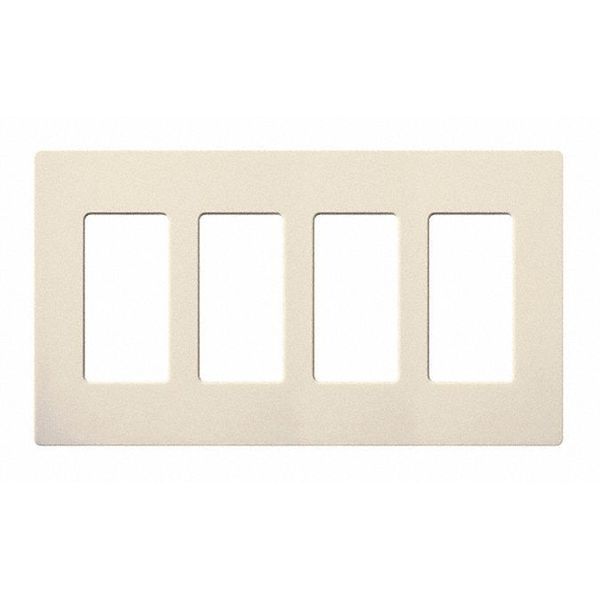 Designer Wall Plates, Number of Gangs: 4 Thermoset, Gloss Finish, Light Almond