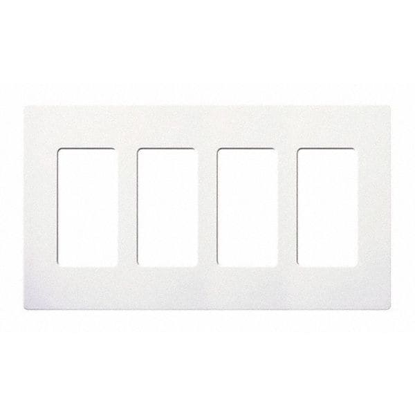 Designer Wall Plates, Number of Gangs: 4 Gloss Finish, White