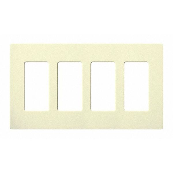 Designer Wall Plates, Number of Gangs: 4 Gloss Finish, Almond