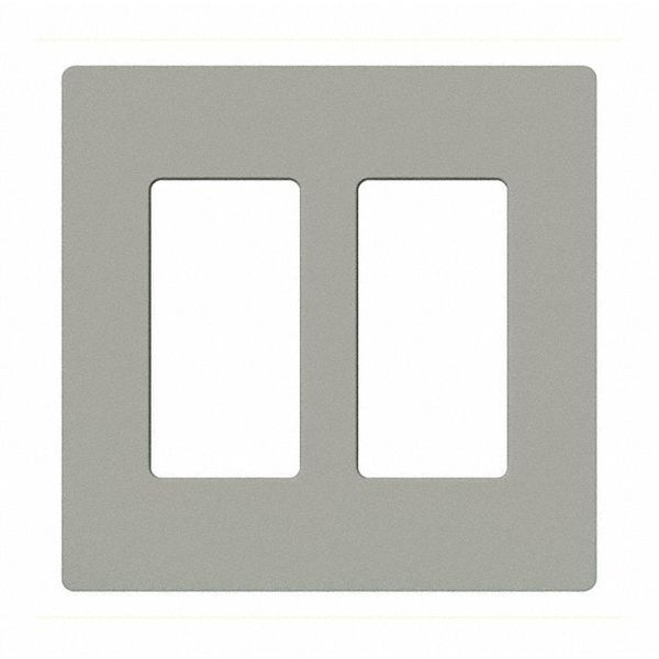 Designer Wall Plates, Number of Gangs: 2 Thermoset, Gloss Finish, Gray