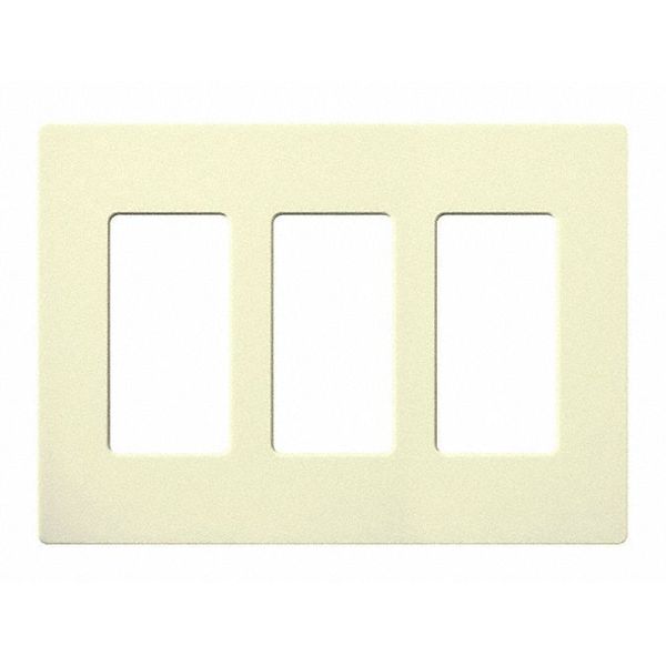 Designer Wall Plates, Number of Gangs: 3 Gloss Finish, Almond