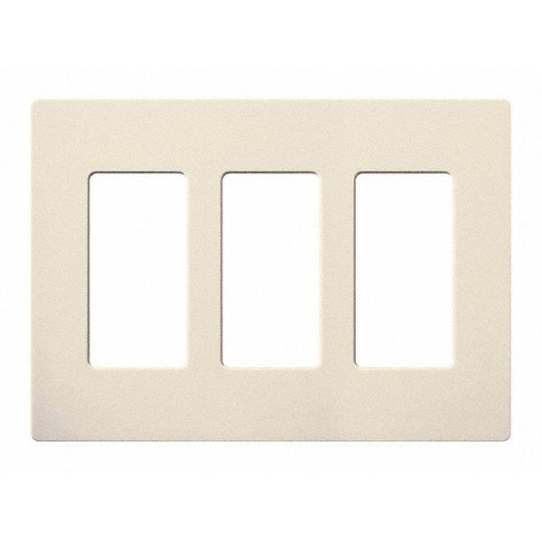 Designer Wall Plates, Number of Gangs: 3 Gloss Finish, Light Almond