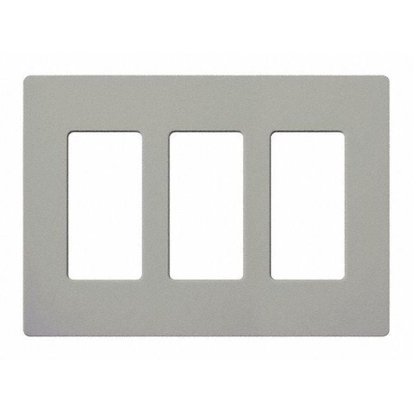 Designer Wall Plates, Number of Gangs: 3 Gloss Finish, Gray