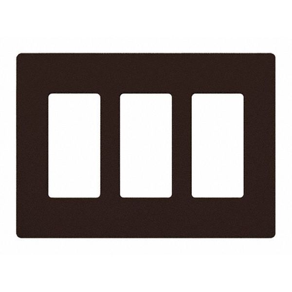 Designer Wall Plates, Number of Gangs: 3 Gloss Finish, Brown