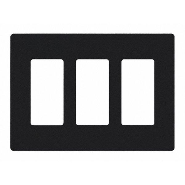 Designer Wall Plates, Number of Gangs: 3 Gloss Finish, Black