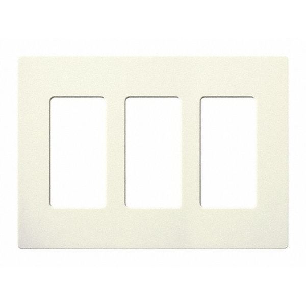 Designer Wall Plates, Number of Gangs: 3 Satin Finish, Biscuit