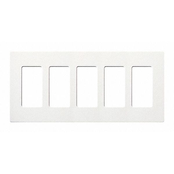 Designer Wall Plates, Number of Gangs: 5 Thermoset, Gloss Finish, White