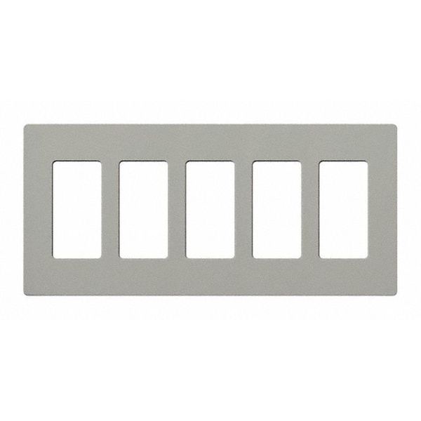 Designer Wall Plates, Number of Gangs: 5 Gloss Finish, Gray
