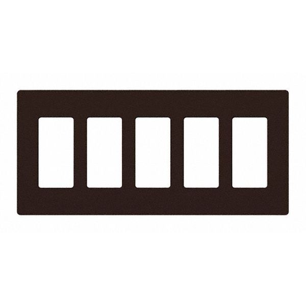 Designer Wall Plates, Number of Gangs: 5 Gloss Finish, Brown
