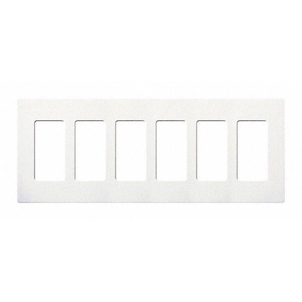 Designer Wall Plates, Number of Gangs: 6 Thermoset, Gloss Finish, White