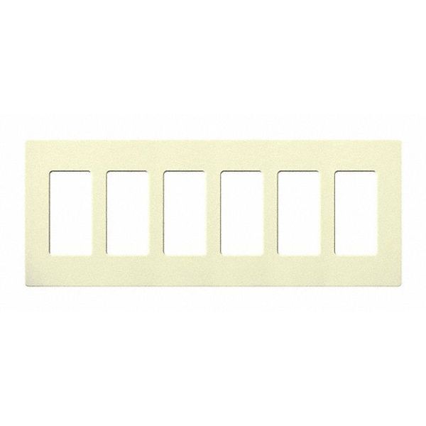 Designer Wall Plates, Number of Gangs: 6 Thermoset, Gloss Finish, Almond