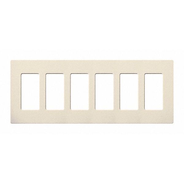 Designer Wall Plates, Number of Gangs: 6 Thermoset, Gloss Finish, Light Almond