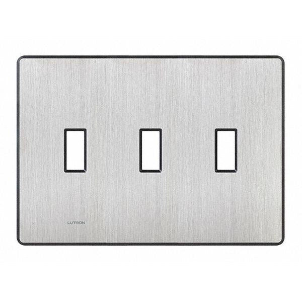 Traditional Fassada Wall Plates, Number of Gangs: 3 Satin Finish, Stainless Steel