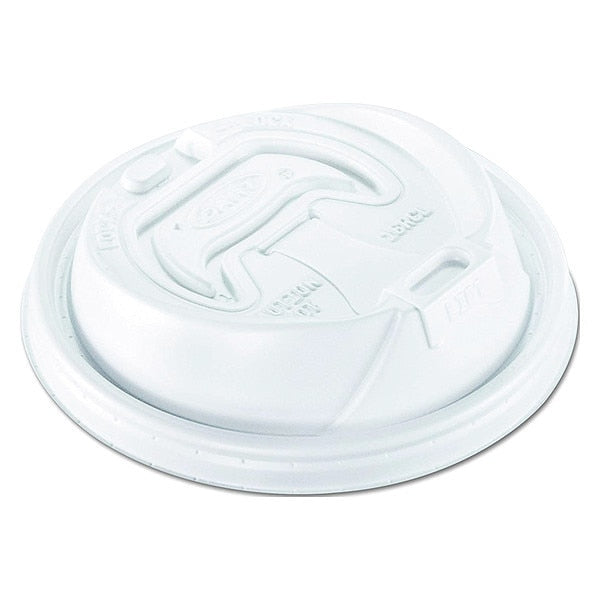Lid for 12 to 24 oz. Hot/Cold Cup, Dome, Reclosable, Sip Through, White, Pk1000