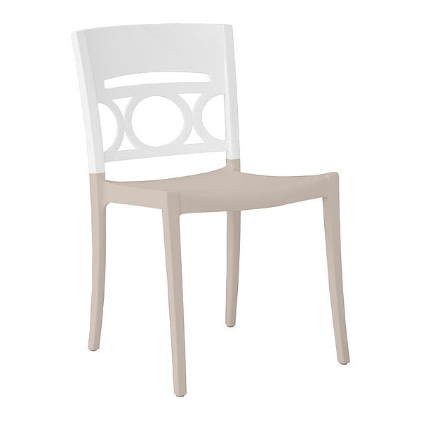 Moon Stacking Chair, Glacier White/Linen
