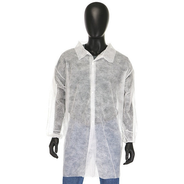 Lab Coat, White Polypropylene, 4XL, PK30