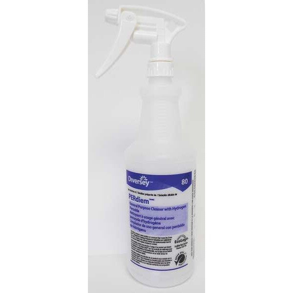 32 oz. Clear, Preprinted Trigger Spray Bottle, 12 Pack