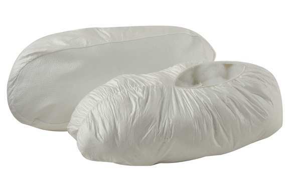 Tyvek Isoclean Shoe Covers, M, 5in, Wht, Elastic Top, PK300