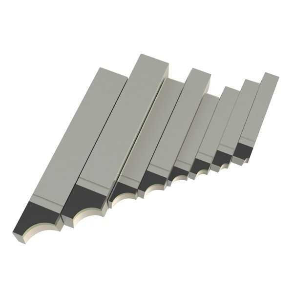 Tool Bit Set, RAD, 1/16-1/2, 16ths, 8 Pc