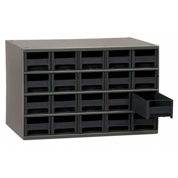 Drawer Bin Cabinet with 20 Drawers, Steel, Polystyrene, 17 in W x 11 in H x 11 in D