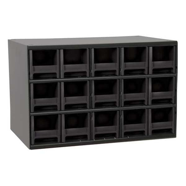 Drawer Bin Cabinet with 15 Drawers, Steel, Polystyrene, 17 in W x 11 in H x 11 in D
