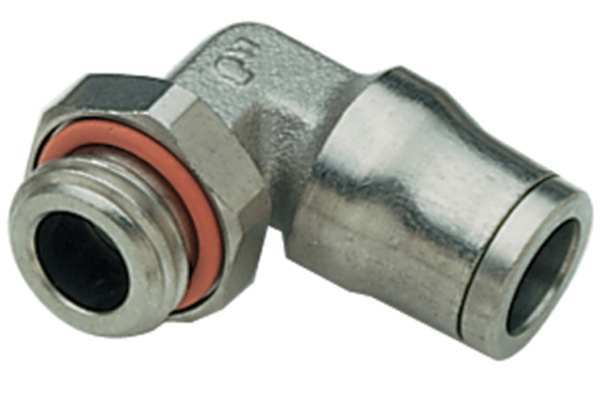 Nickel Plated Brass Male Elbow, 90 Degrees, 1/4 in Tube Size