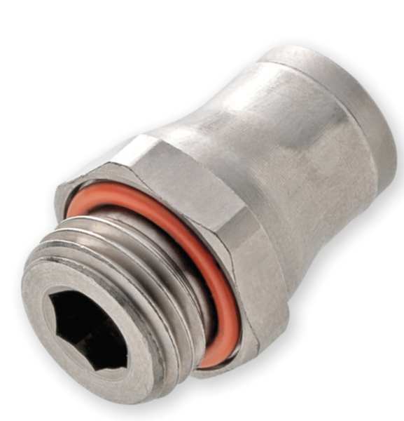 Nickel Plated Brass Male Connector, 13/32 in Tube Size