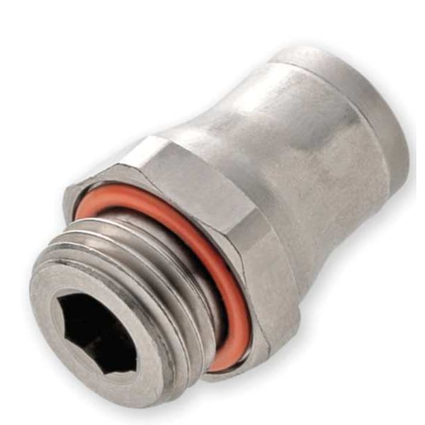 Nickel Plated Brass Male Connector, 13/32 in Tube Size