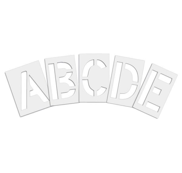 Pavement Stencil, 4 in, Alphabet Kit, 1/8