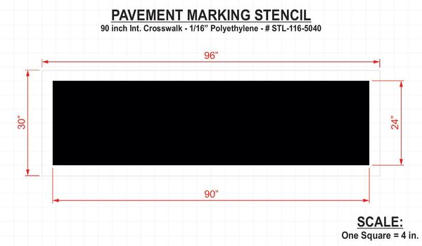 Pavement Stencil, 90in, Int Crosswalk, 1/16
