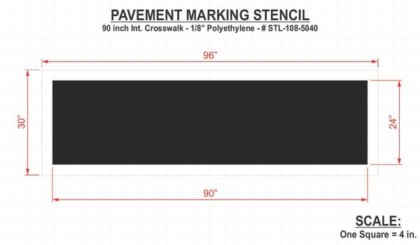 Pavement Stencil, 90 in, Int Crosswalk, 1/8