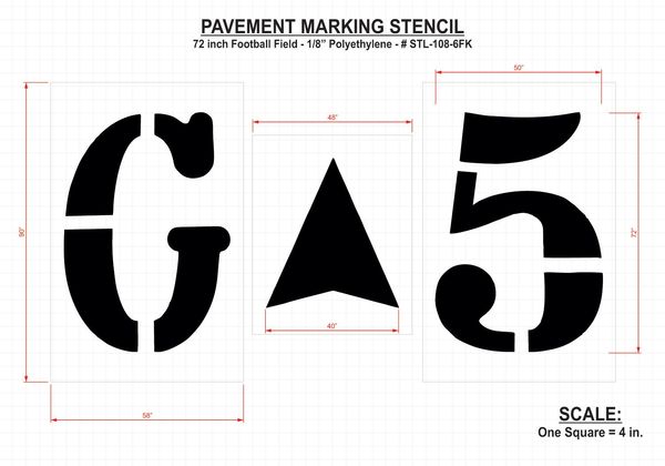 Athletic Stencil, Football, 72 in, 1/8