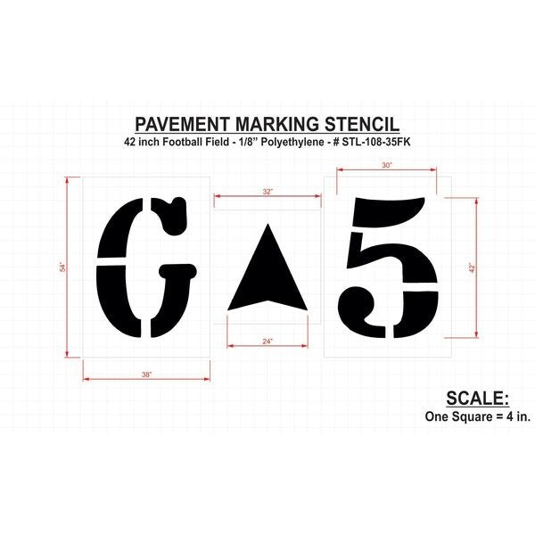 Athletic Stencil, Football, 42 in, 1/8