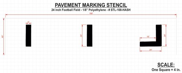 Athletic Stencil, Football, 24 in, 1/8