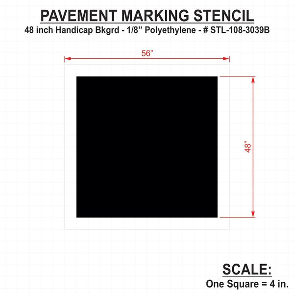 Pavement Stencil, 39 in, Handicap Bkgrd, STL-108-3039B