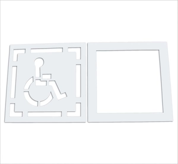 Pavement Stencil, 30 in, DOT Handicap, 1/16