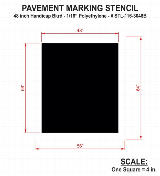 Pavement Stencil, 48 in, Handicap, 1/16, STL-116-3048B