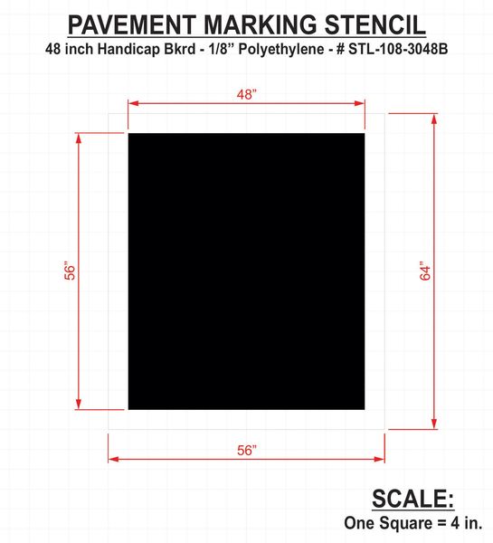 Pavement Stencil, 48 in, Handicap, 1/8, STL-108-3048B