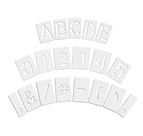 Pavement Stencil, 6 in, Mega Kit, 1/16