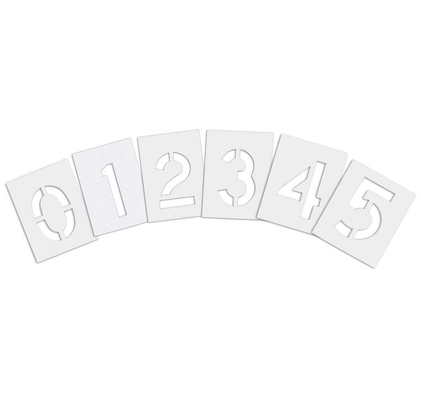 Pavement Stencil, 10 in, Number Kit, 1/16