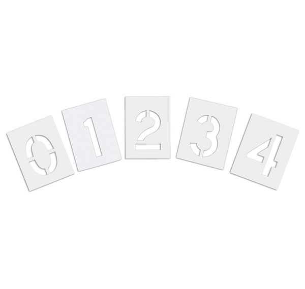 Pavement Stencil, 12 in, Number Kit, 1/16