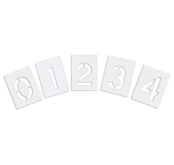 Pavement Stencil, 12 in, Number Kit, 1/8