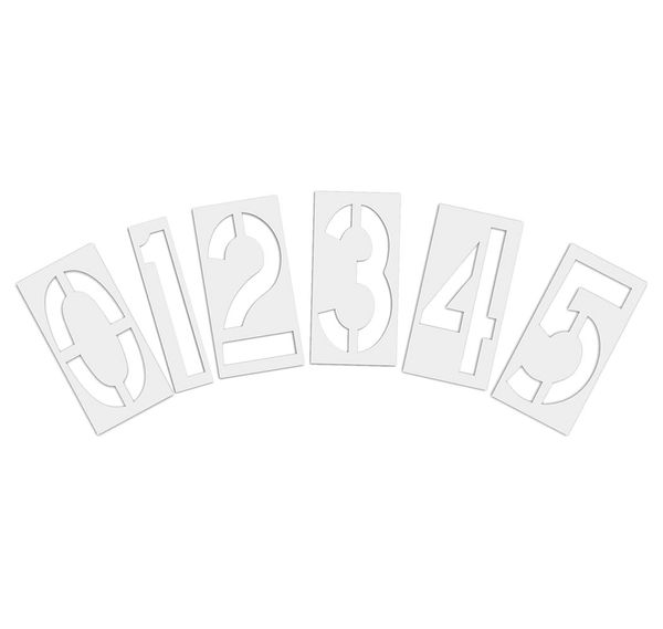 Pavement Stencil, 18 in, Number Kit, 1/16