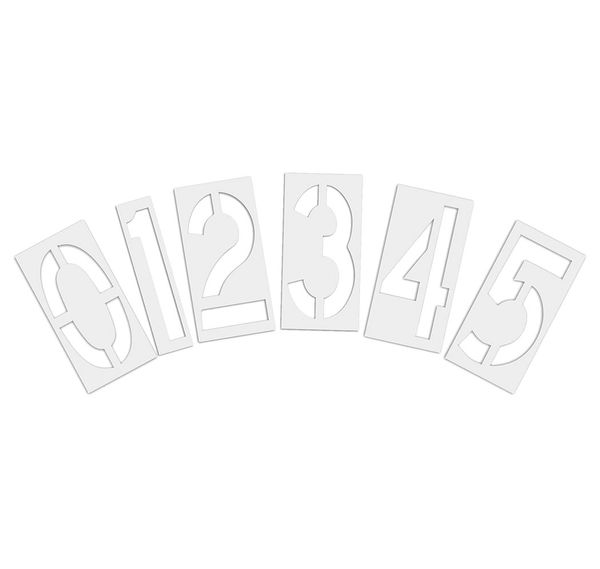 Pavement Stencil, 18 in, Number Kit, 1/8