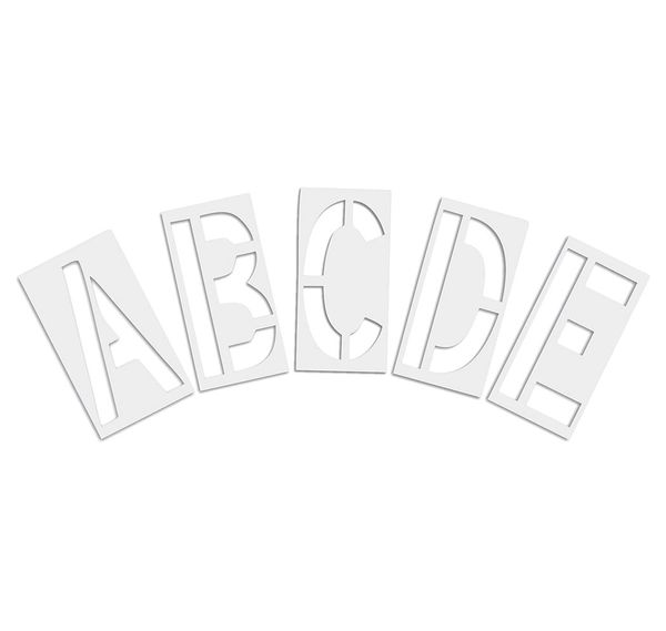 Pavement Stencil, 18 in, Alphabet Kit, 1/16