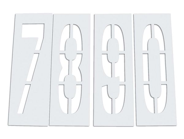 Pavement Stencil, 48 in, Number Kit, 1/16