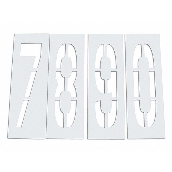 Pavement Stencil, 48 in, Number Kit, 1/16