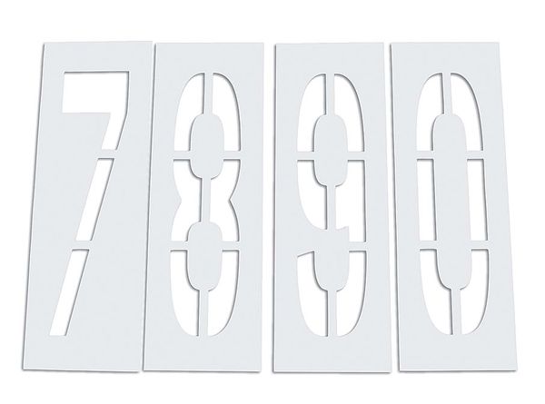 Pavement Stencil, 48 in, Number Kit, 1/8
